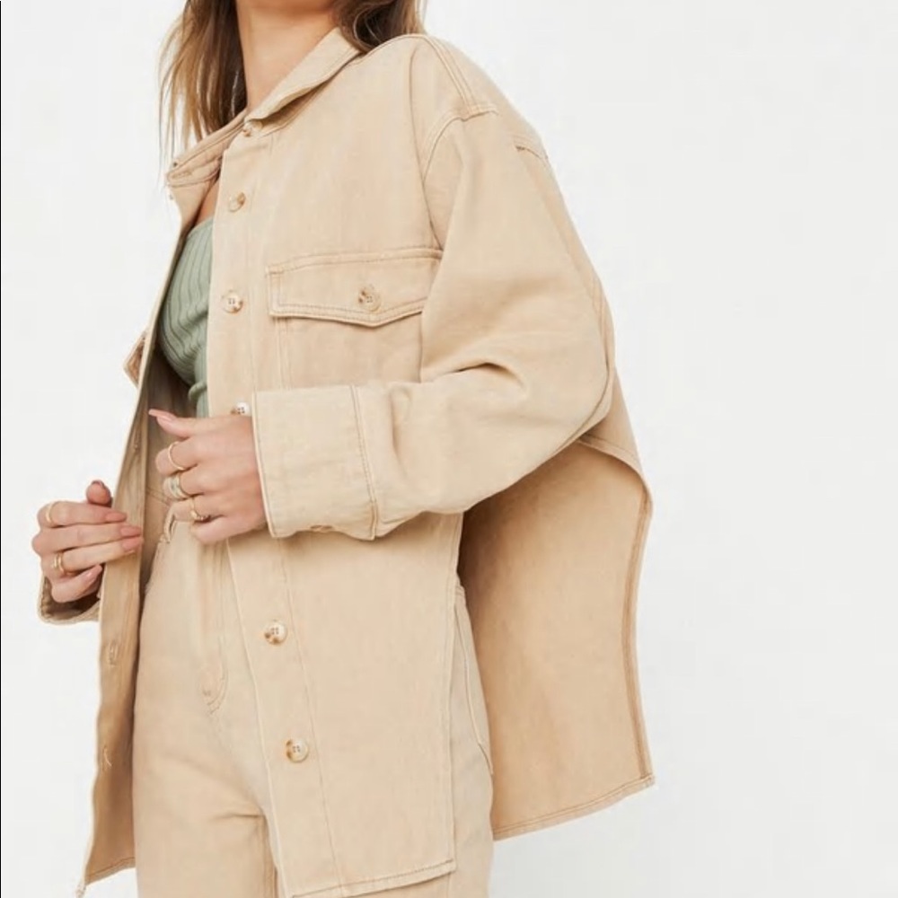 Camel two piece denim set